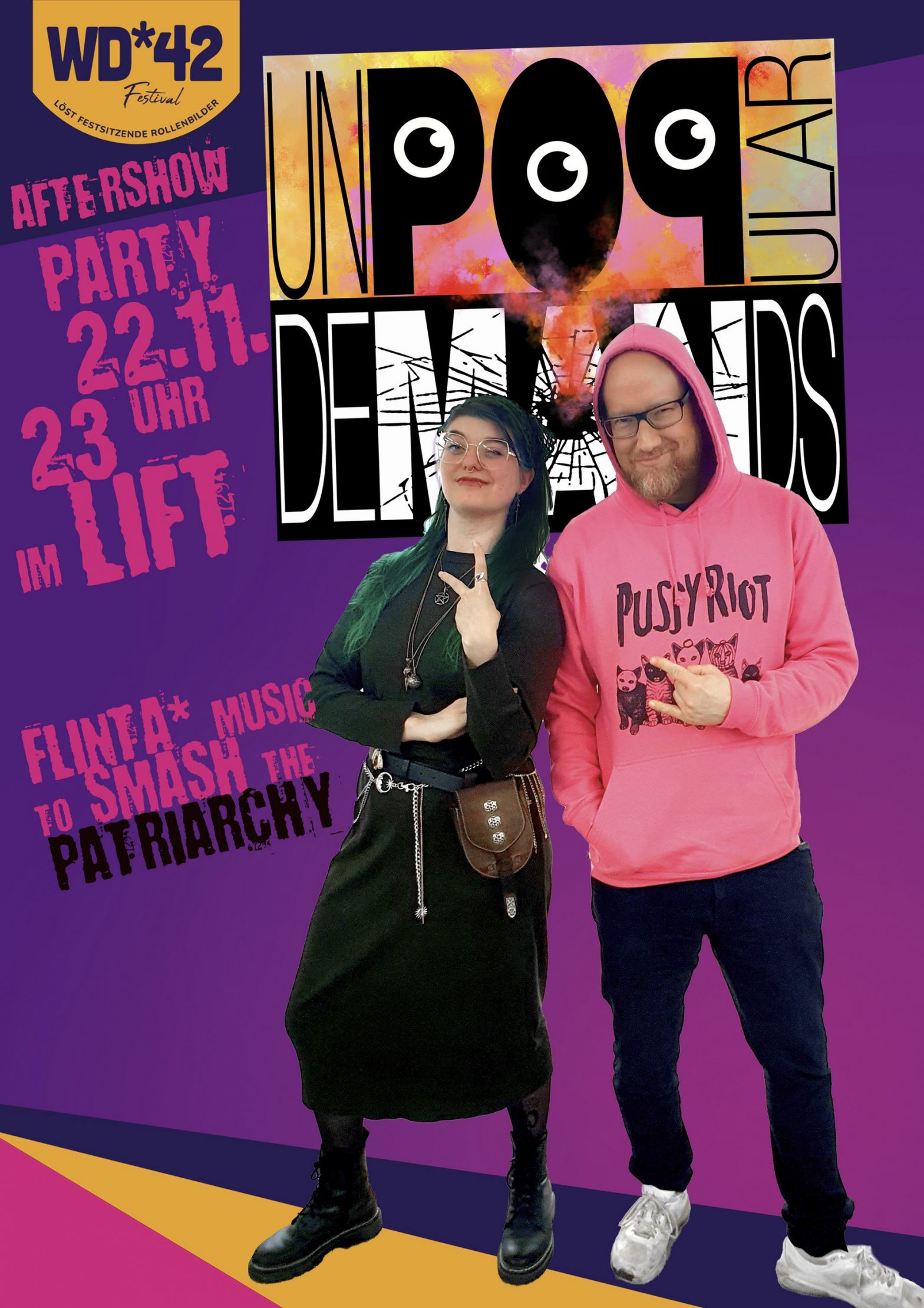 Ankündigung DJ Set unpopular Demands im Lift