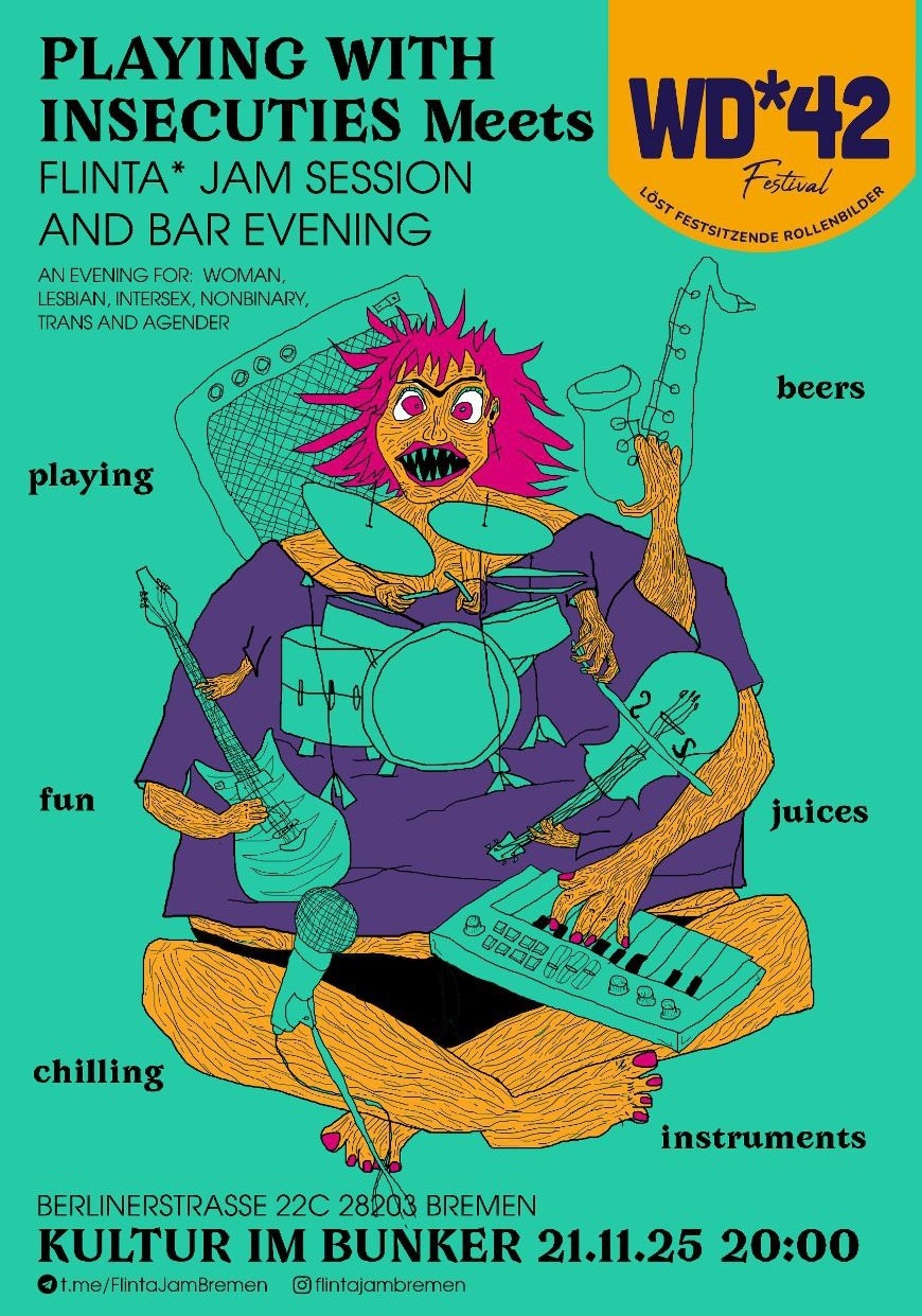 Playing with Insecuties. FLINTA* Jam Bremen Veranstaltungsankündigung